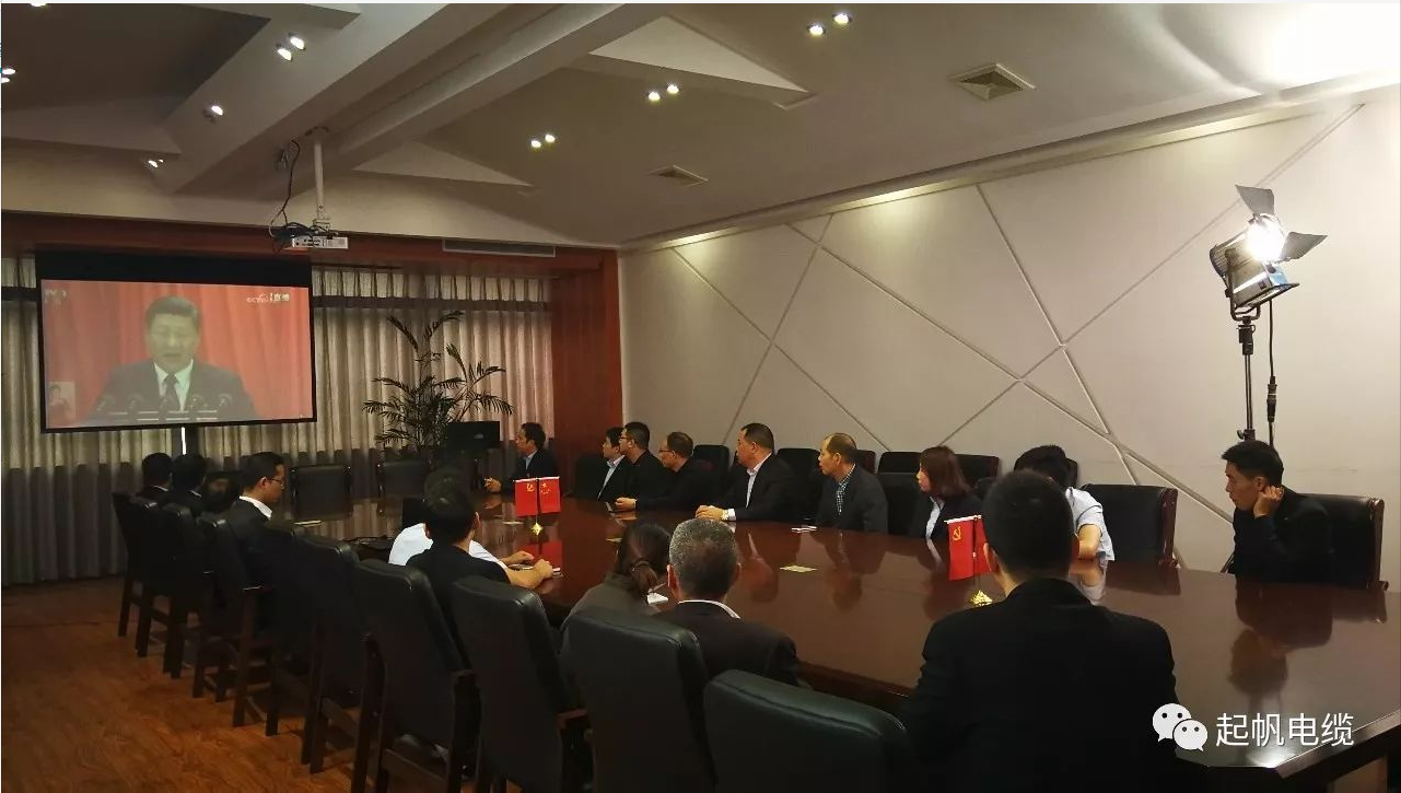 尊龙时凯app电缆股东和党员一起观看党的十九大开幕式